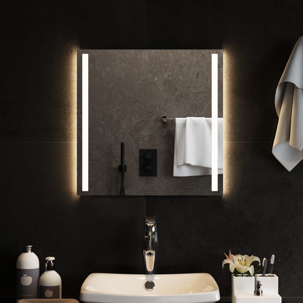 Oglindă de baie cu LED, 50×50 cm