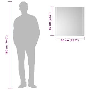 Koupelnové zrcadlo s LED osvětlením 60 x 60 cm - obrázek 6
