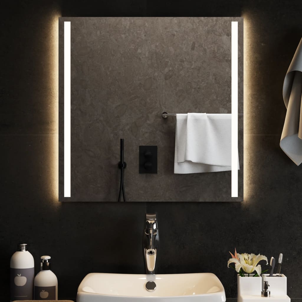 Oglinda de baie cu LED, 60×60 cm
