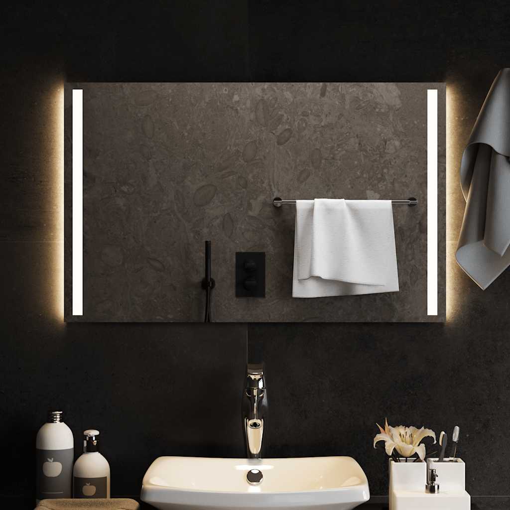 vidaXL Oglindă de baie cu LED, 80x50 cm