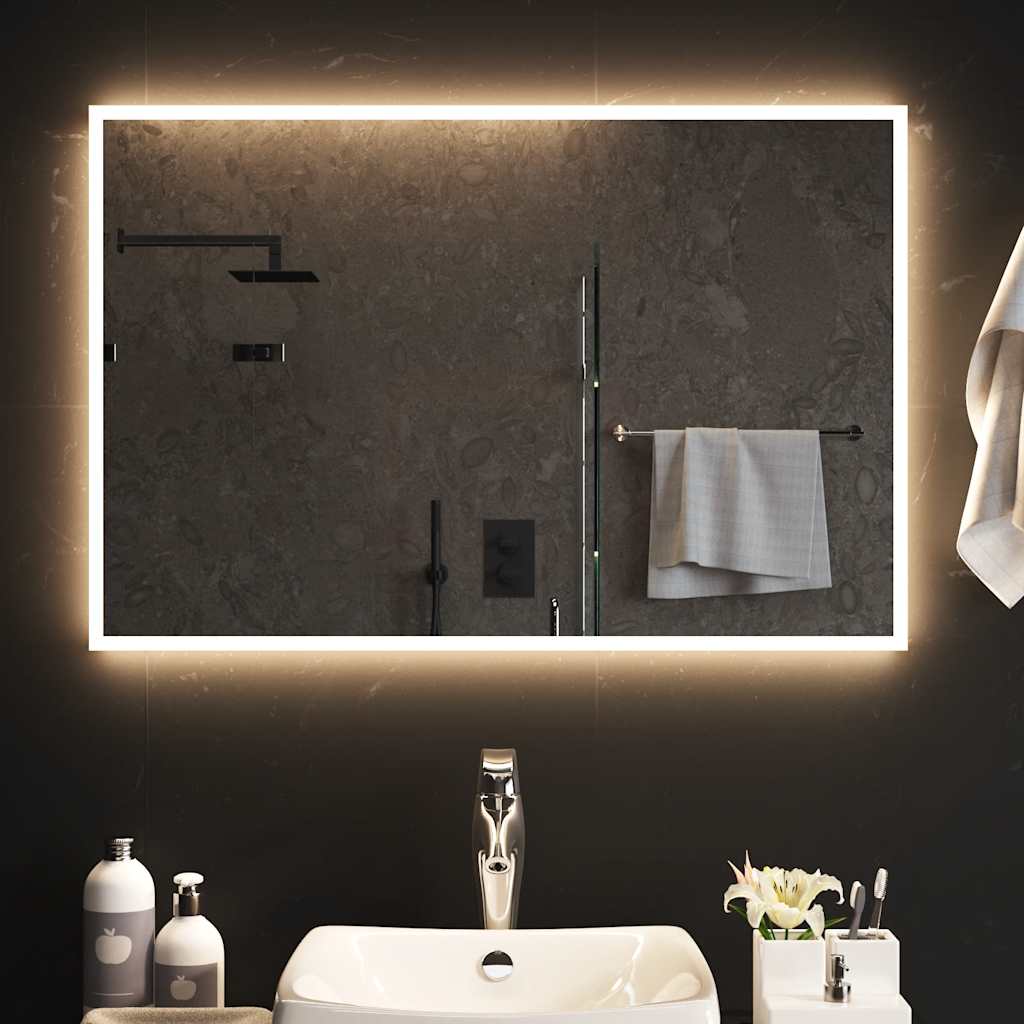 vidaXL LED-Badspiegel 90x60 cm