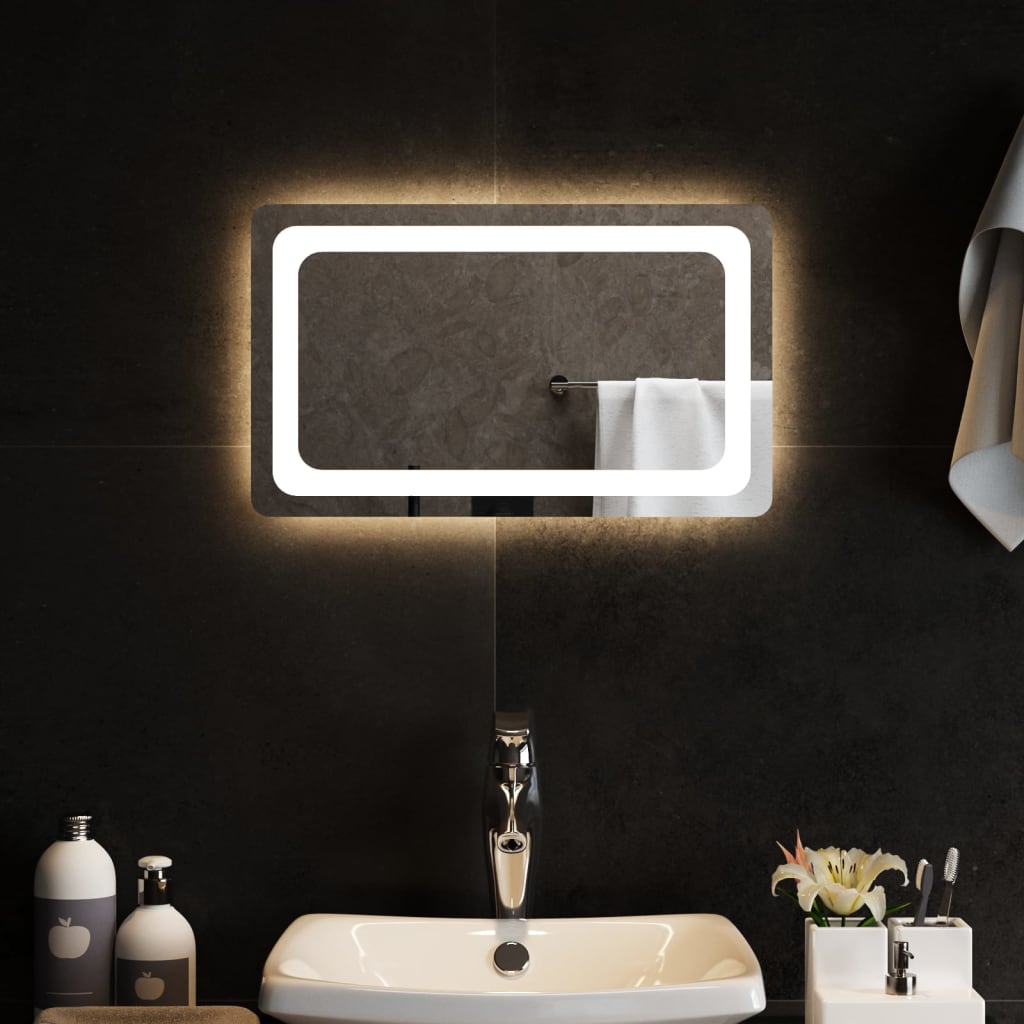 vidaXL Oglindă cu LED de baie, 50x30 cm