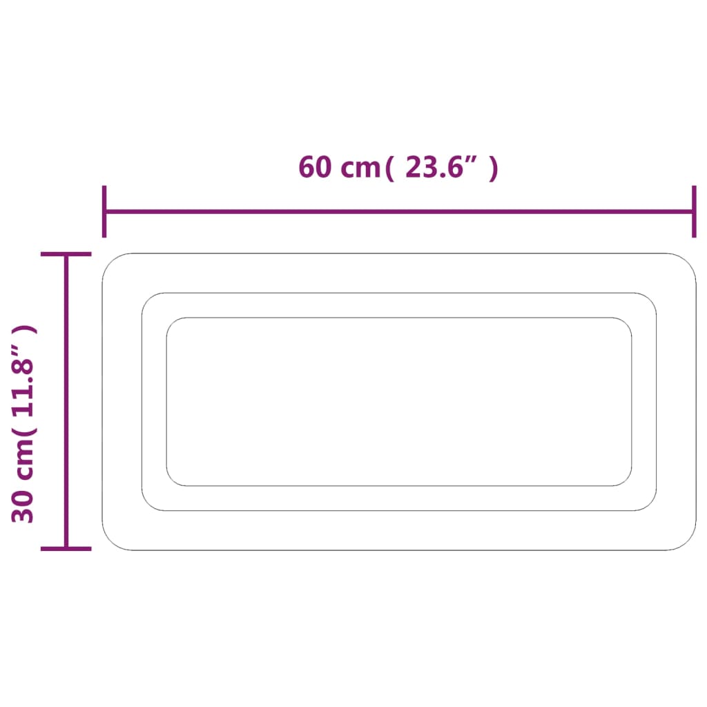 LED огледало за баня, 60x30 см