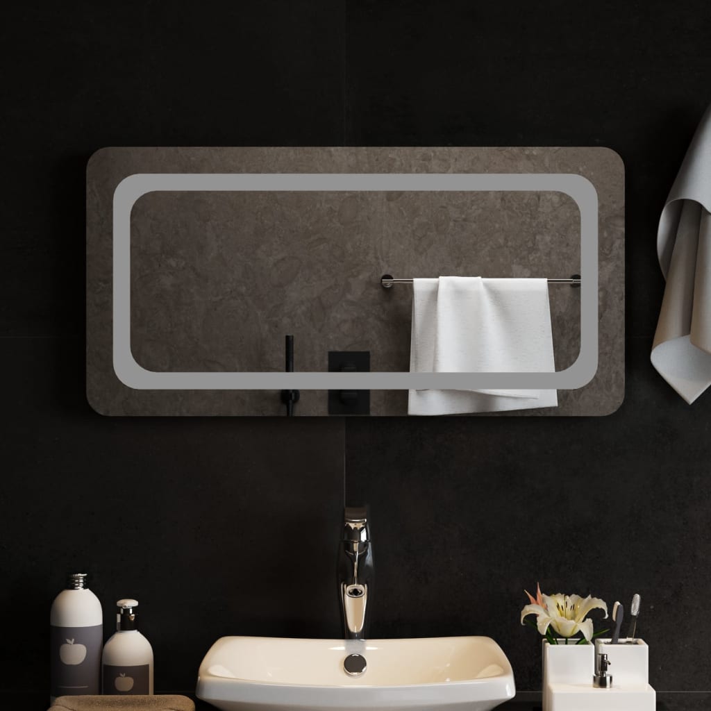 vidaXL Specchio da Bagno con Luci LED 80x40 cm