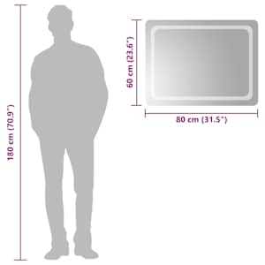 Koupelnové zrcadlo s LED osvětlením 80x60 cm - obrázek 6