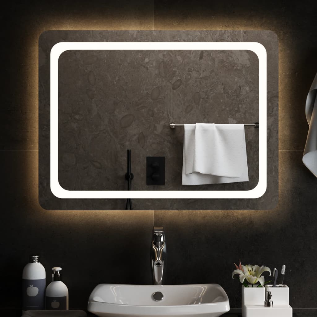  LED kúpeľňové zrkadlo 80x60 cm