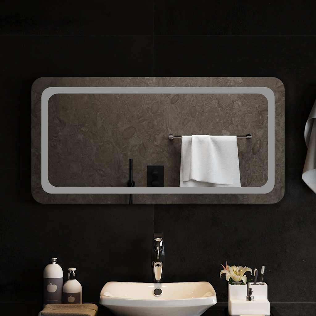 vidaXL Specchio da Bagno con Luci LED 100x50 cm