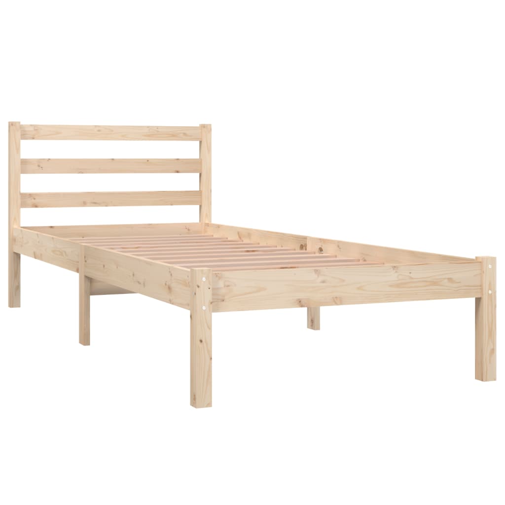 vidaXL Bedframe massief grenenhout zwart 75x190 cm afbeelding