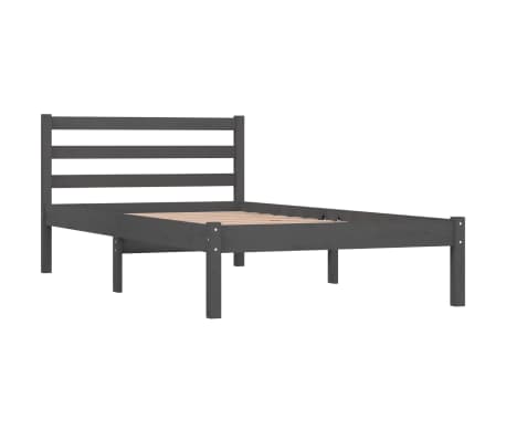 vidaXL Sengeramme heltre furu 90x190 cm gr&aring; Single