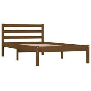 vidaXL Sengeramme heltre furu 90x190 cm honningbrun Single