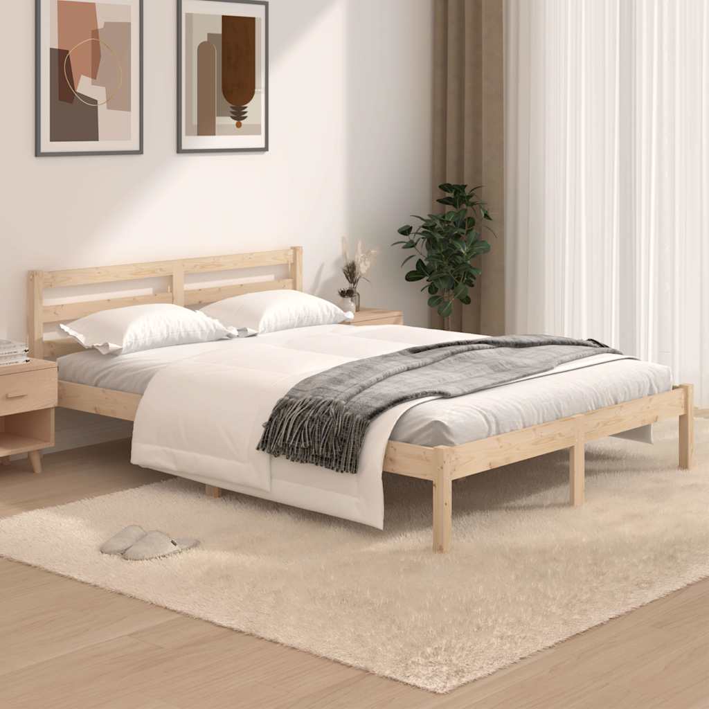 vidaXL Rama ��ka, lite drewno sosnowe, 120x190 cm, podw�jna