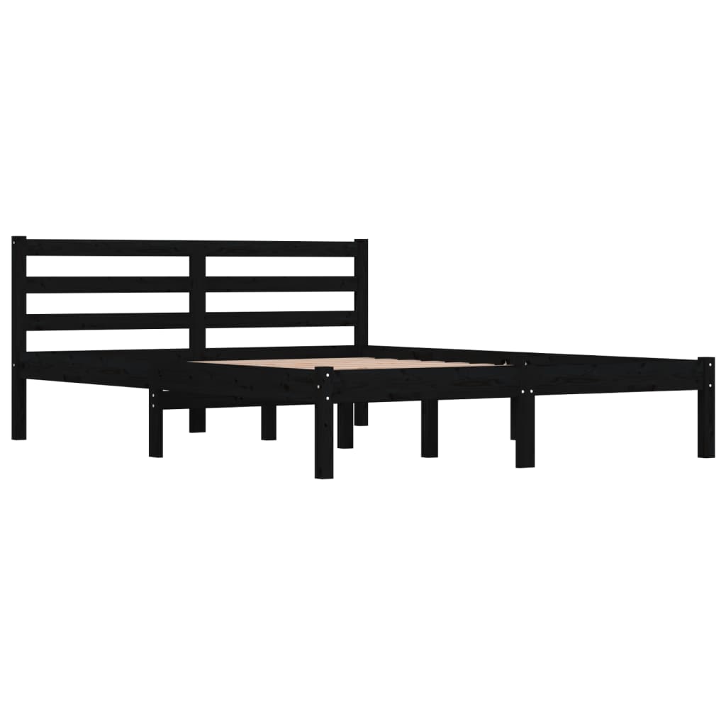 

vidaXL Bedframe massief grenenhout zwart 120x190 cm 4FT Small Double