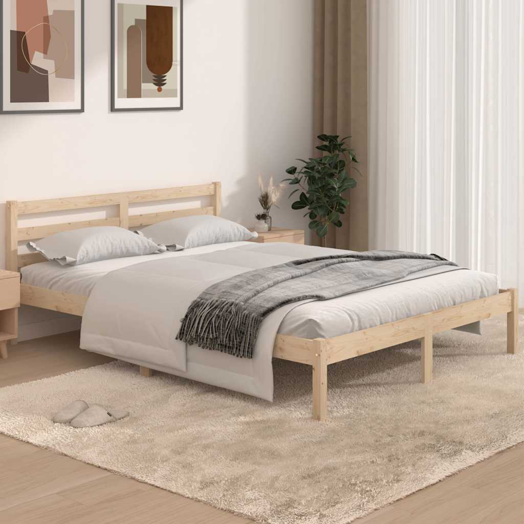 vidaXL Rama ��ka z litego drewna sosnowego, 140 x 190 cm