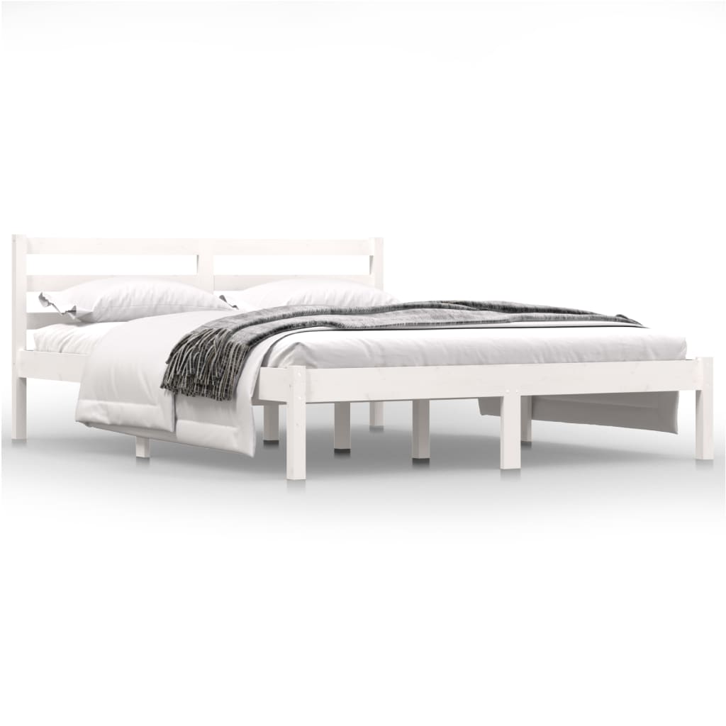 E-shop vidaXL Posteľný rám borovicový masív 140x190 cm biely