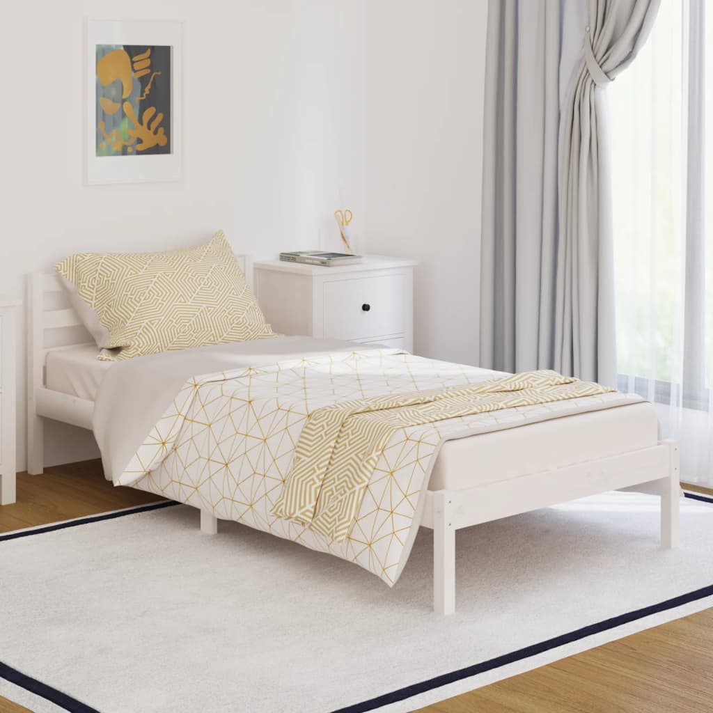 vidaXL Rama ka, lite drewno sosnowe, 90x200 cm, biaa