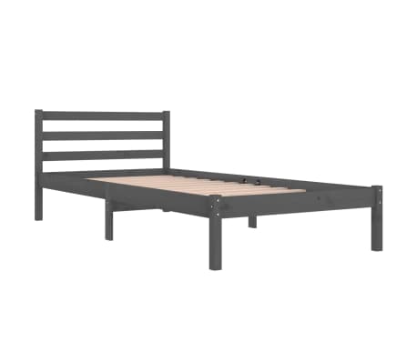 vidaXL Estructura de cama de madera maciza de pino 90x200 cm gris