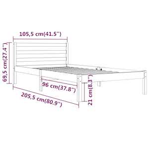 Rám postele masivní borové dřevo 100 x 200 cm - obrázek 8