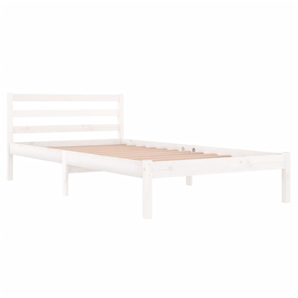 vidaXL Bedframe massief grenenhout wit 100x200 cm afbeelding