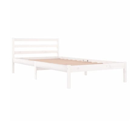 vidaXL Sengeramme heltre furu 100x200 cm hvit
