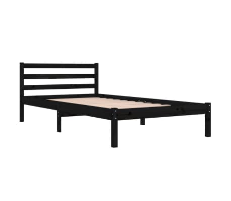 vidaXL Estructura de cama sin colchón madera pino negro 100x200 cm