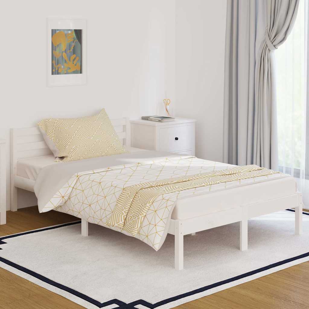vidaXL Rama ��ka, lite drewno sosnowe, 120x200 cm, bia�e