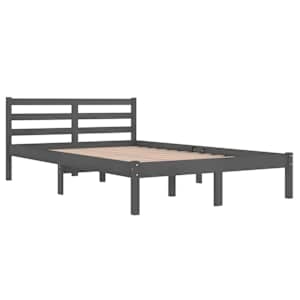 vidaXL Bed Frame without Mattress Solid Wood Pine 120x200cm Grey