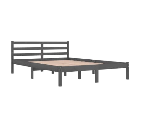 vidaXL Bed Frame without Mattress Solid Wood Pine 140x200cm Grey