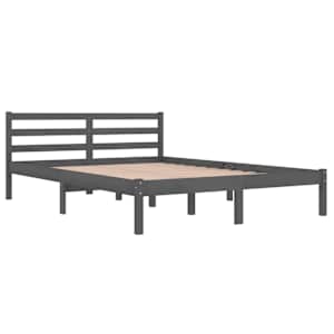 vidaXL Bed Frame without Mattress Solid Wood Pine 140x200cm Grey