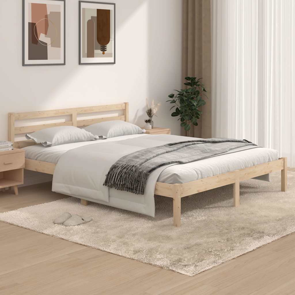 vidaXL Rama ��ka, lite drewno sosnowe, 150x200 cm