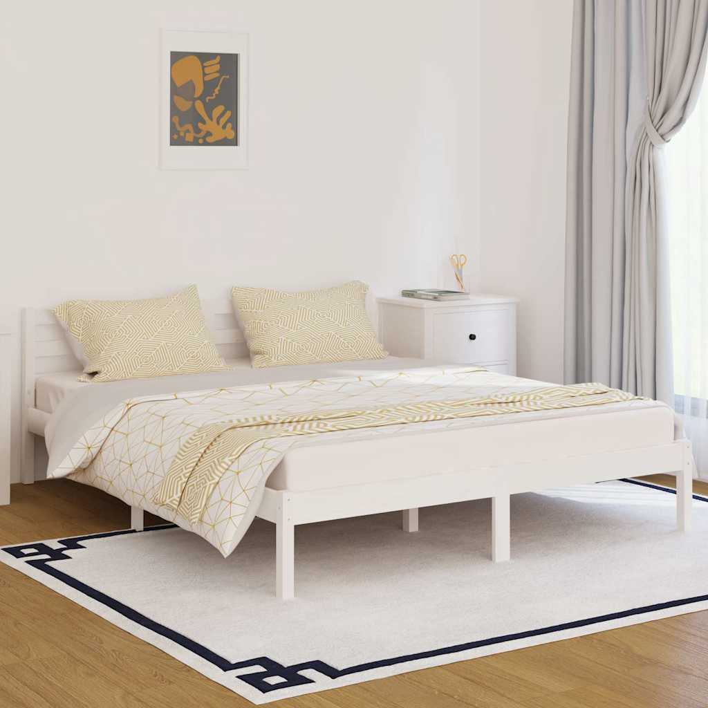 vidaXL Rama ��ka, lite drewno sosnowe, 160x200 cm, bia�e