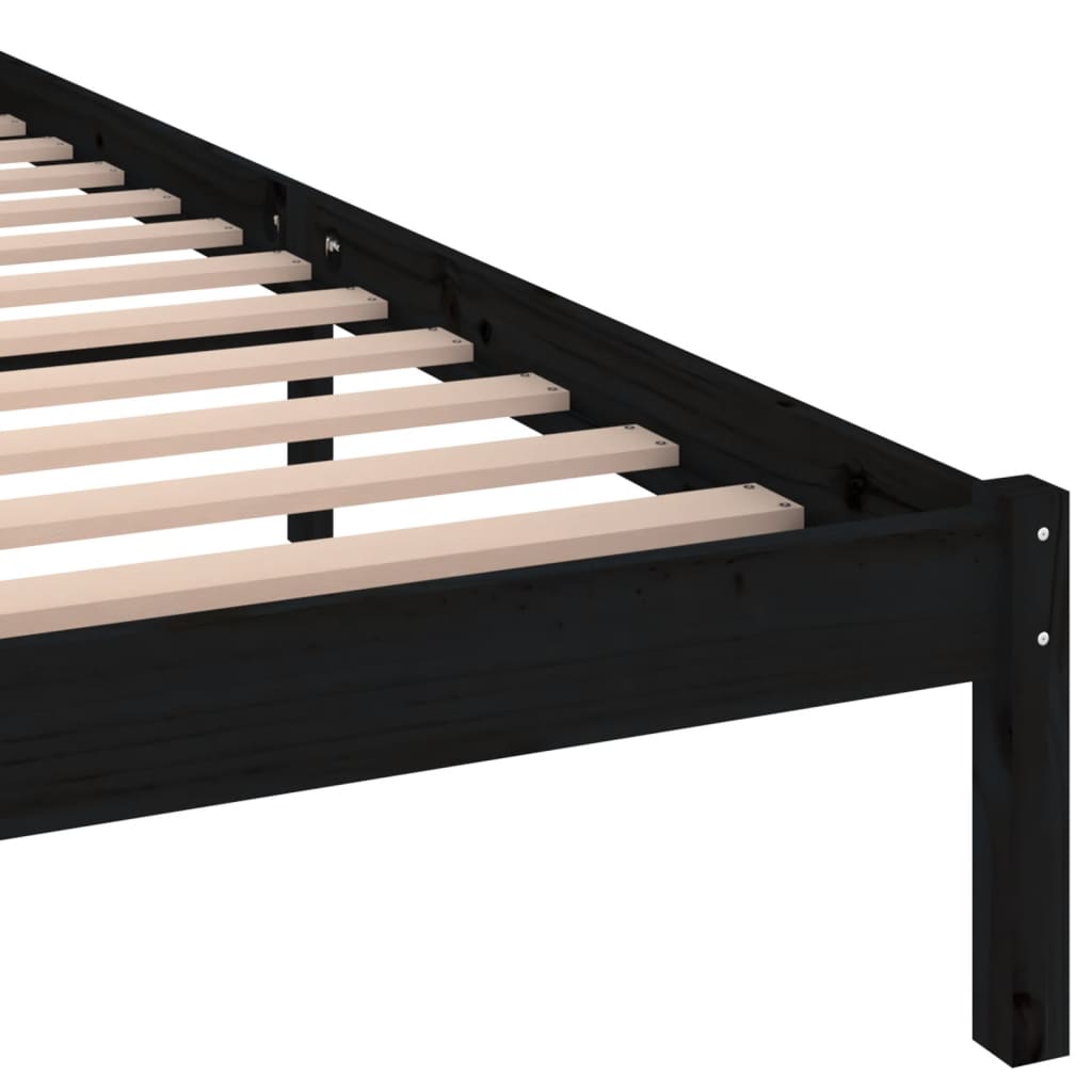 810444 vidaXL Bed Frame Solid Wood Pine 160x200 cm Black