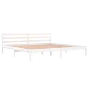 Rám postele masivní borové dřevo 200 x 200 cm bílý - obrázek 3