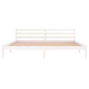 Rám postele masivní borové dřevo 200 x 200 cm bílý - obrázek 4