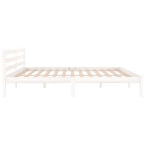 Rám postele masivní borové dřevo 200 x 200 cm bílý - obrázek 5