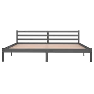 Rám postele masivní borové dřevo 200 x 200 cm šedý - obrázek 4