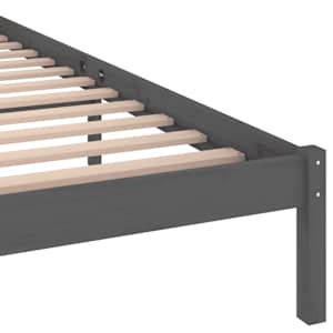 Rám postele masivní borové dřevo 200 x 200 cm šedý - obrázek 6