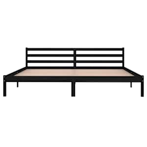 Rám postele masivní borové dřevo 200 x 200 cm černé - obrázek 4