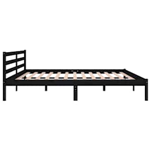 Rám postele masivní borové dřevo 200 x 200 cm černé - obrázek 5
