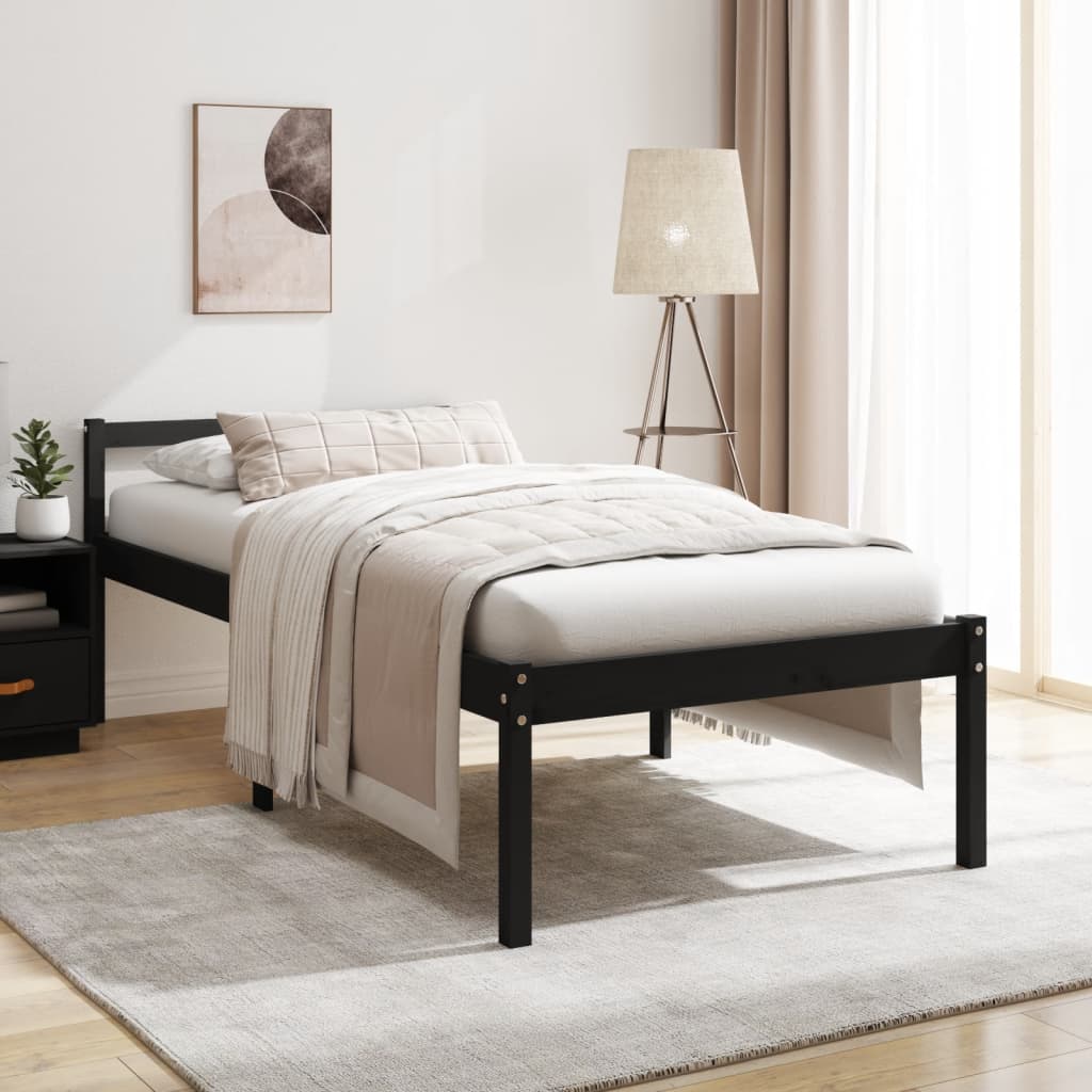 Petrashop  Rám postele černý masivní dřevo 75 x 190 cm Small Single