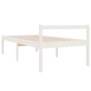Postel pro seniory bílá 90 x 190 cm Single masivní borovice - obrázek 6