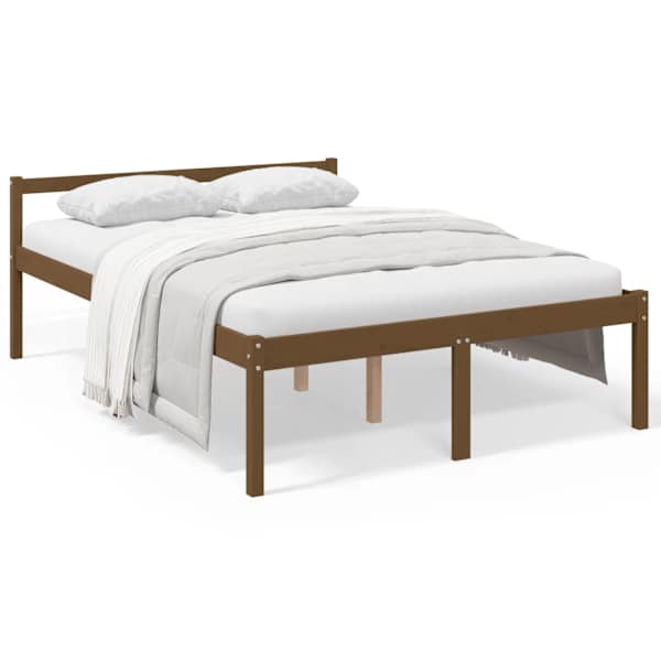 vidaXL seeniorivoodi meepruun 135x190 cm kahekohaline m&auml;nnipuit