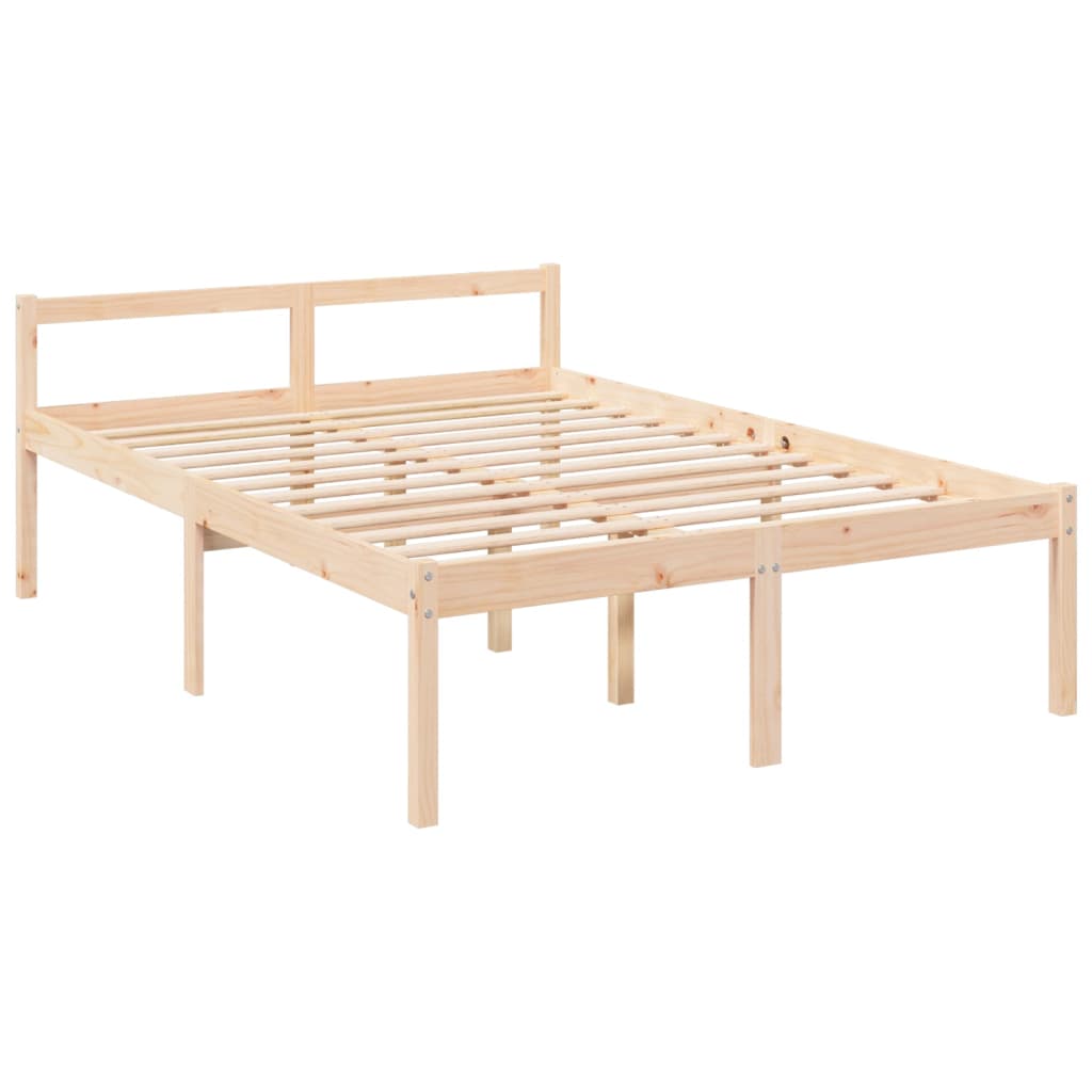 vidaXL Seniorenbed massief grenenhout 140x190 cm afbeelding