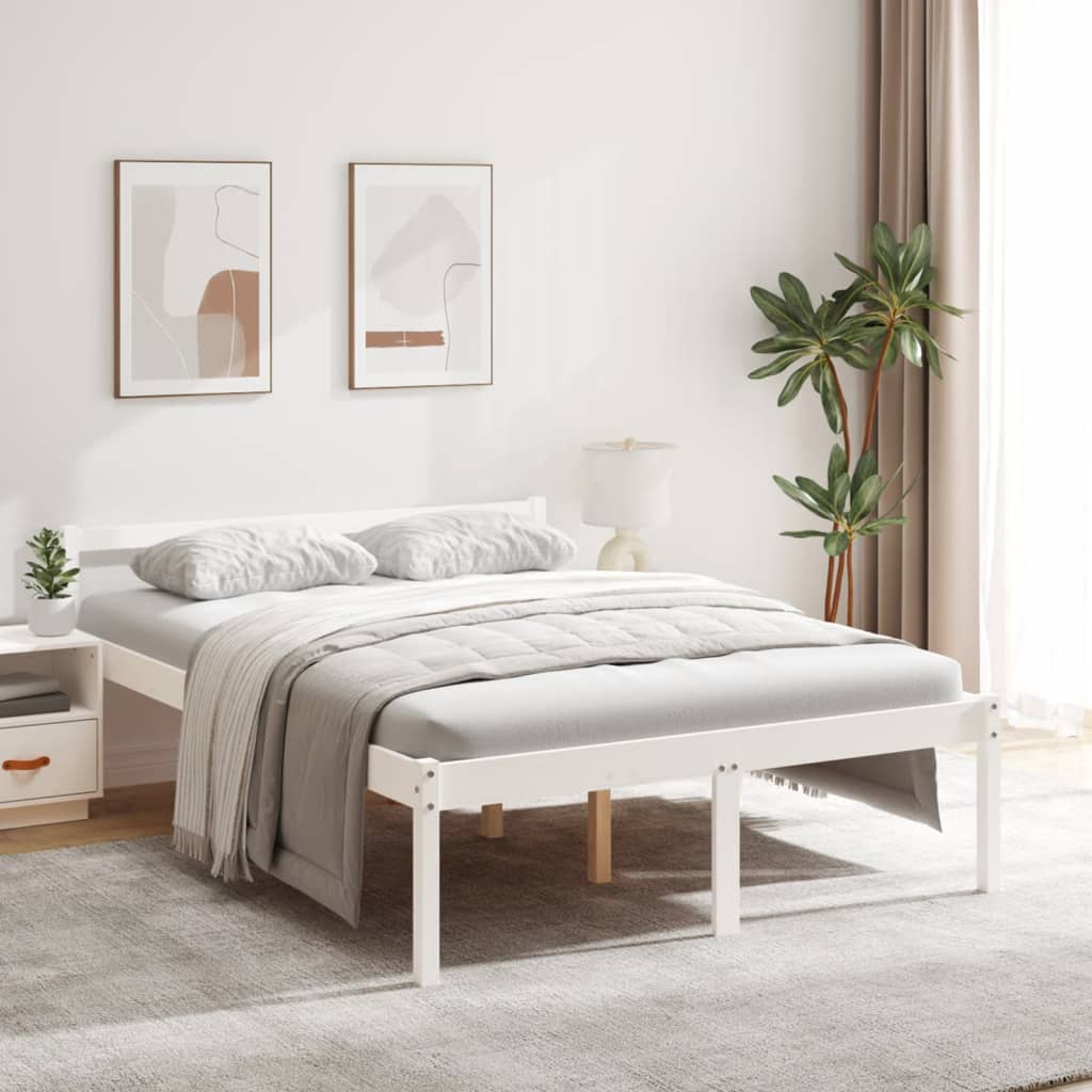 vidaXL Säng vit 140x190 cm massiv furu