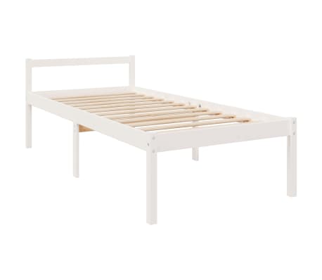 vidaXL Cama para personas mayores madera maciza pino blanca 90x200 cm