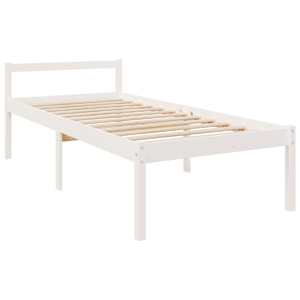 Postel pro seniory bílá 90 x 200 cm masivní borovice - obrázek 3