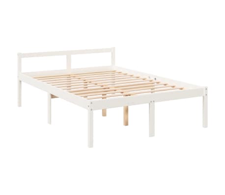 vidaXL Seniorseng hvit 140x200 cm heltre furu