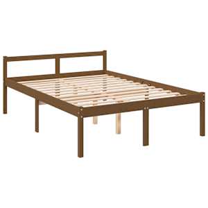 vidaXL Postelja za starejše medeno rjava 140x200 cm trdna borovina