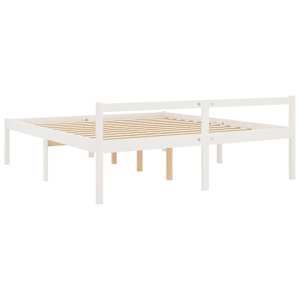 Postel pro seniory bílá 180 x 200 cm Super King Size borovice - obrázek 6