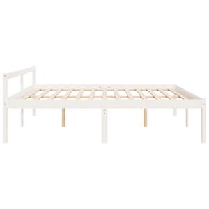 Postel pro seniory bílá 200 x 200 cm masivní borovice - obrázek 5