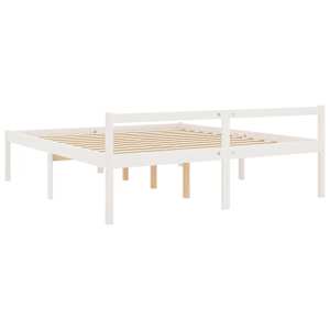 Postel pro seniory bílá 200 x 200 cm masivní borovice - obrázek 6